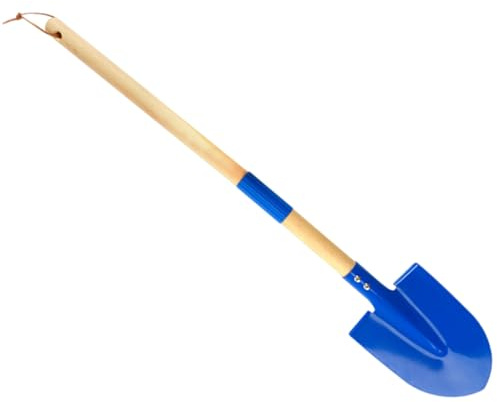 Kinder-Metall-Strandschaufel, Graben 68,6 cm lang, Kleinkind, Sandspaten, blau, abnehmbares Design, Kinder-Garten-Werkzeug mit Holzgriff, tragbare Sandschaufel