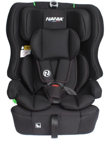 Nania Asiento infantil Rio I-size 76-150 cm, grupo 1/2/3 de 9 a 36 kg, de 15 meses a 12 años, reposacabezas ajustable, cinturón de seguridad de 5 puntos, funda extraíble, fijación con cinturón