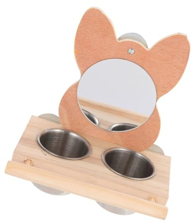 Mobestech Bol Nourriture Oiseaux INOX avec Miroir Mangeoire Cage Perroquets Capacité Importante Porte-Eau Oiseaux et Contenant Nourriture Perroquet Pratique pour Cockatiels et Perruches