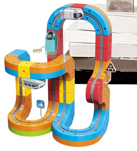 Tyinerc Juego De Rieles De Tren | Juego De Ferrocarril Magnético,Juguete De Pista De Tren | Para 3+ Niños Juego Interior Cumpleaños Fiesta Vacaciones Aula