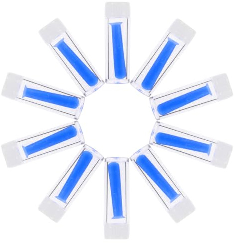 Ciieeo Juego de 10 Herramientas de Extracción de Silicona Ventosa para Lentes de Contacto Blandas y Varillas para Lentes Duras, Color Azul, Accesorio Compacto para Cuidado y Extracción