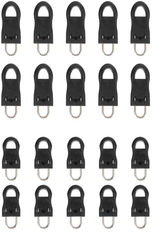 YARNOW 20pièces Kit Tirettes de Remplacement pour Fermeture Éclair Embouts Amovibles Caoutchouc Antidérapants Accessoires de Couture pour Vêtements Sacs et Bagages Installation sans