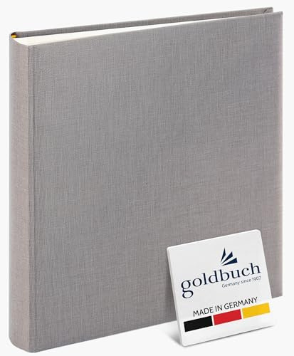 goldbuch 24606 fotoalbum Summertime Trend 2, fotoalbum med 60 vita sidor med pergaminskiljeblad, minnesalbum med linneband, fotoalbum för limning, grå, 25 x 25 cm
