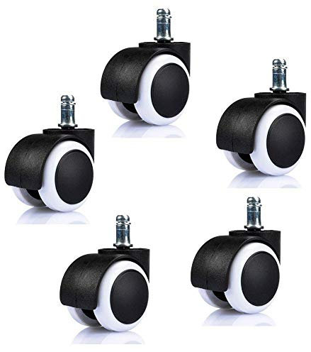 Ruedas para Sillas de Oficina, Ruedas para Muebles de Oficina Silla Mute Ruedas de Repuesto Heavy Duty Safe for All Floors Juego de 5