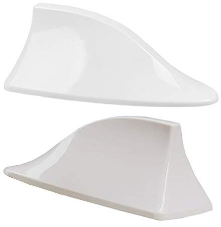 A65D Universal Auto Shark Hai Antenne Dachantenne Haifisch Hochglanz in Weiß