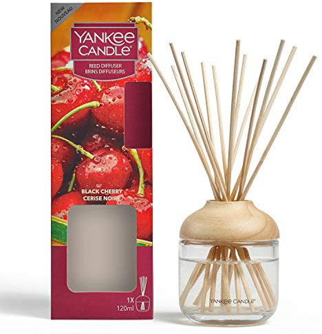 Yankee Candle Reed Aroma Diffusor, Black Cherry, 120 ml, bis zu 10 Wochen anhaltender Duft, 24,1cm