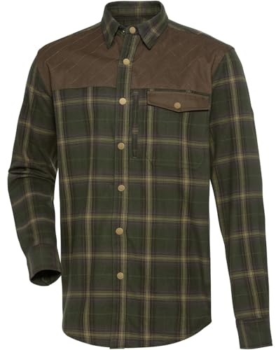 Parforce Jagdhemd Taunus mit Druckknöpfen Oliv kariert M