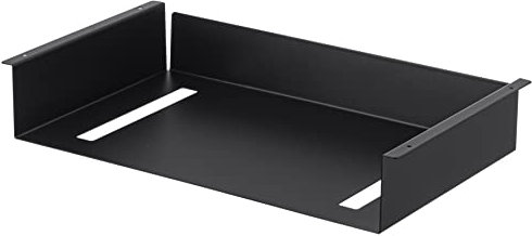 Yamazaki 5482 Tower Untertisch-Regal, schwarz, Stahl, minimalistisch, 44 x 24.5 x 7 cm