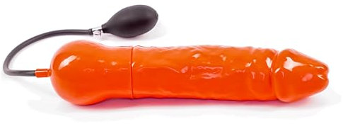 Rubberfashion Latex Anal Dildo - Plug aufblasbar extrem groß - realistischer Dildo XXXXL mit Pumpe für Frauen und Männer 34,5 x 7,3cm rot 0.8mm fester Kern