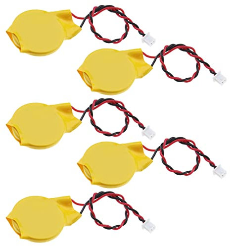 5pcs 3V CR2032 BIOS CMOS Batería con Cable y Conector de Cable para Ordenador PDA IC Tarjeta Reloj Electrónico Reloj Unidad de Seguimiento de Dispositivos Electrónicos Portátiles