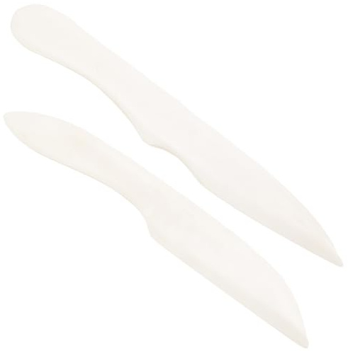 WEBEEDY 2 PCS Bone Folder Creaser Paper Creaser Set Scoring Folding Creasing Board Tool Bone Folder Scorer Crease Marker for DIY Handmade Leather Burnishing Bookbinding Books Cards and Paper Crafts