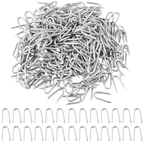 300 Piezas Grapas en U Clavos,Clavos en U,Grapas para Cercas,Grapas de Pared,Clavos en U para Cable de Cerca,Grapas de Acero,Clavos en U para Fijación de Redes,Cercas Tejidas,Cerca