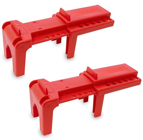 TRADESAFE Adjustable Ball Valve Lockout - Ball Valve Lock Out Devices for 1/2 inch to 4-1/4 inch Pipe Diameter, Valve Lock Out Tag Out, Water Valve Lock, Gas Valve Lock, 2 Pack