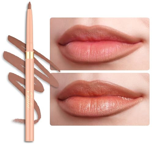 OULAC Matita Labbra Nudo Opaco, Lipliner Impermeabile Dura 12 Ore +, No-Transfer, Altamente Pigmentate, Liscio, per Contornare le Labbra, Vegan (L02) Tempting Taupe