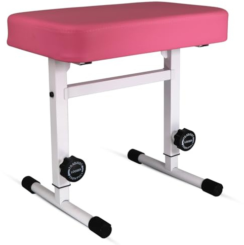 5 CORE Keyboard Bench Piano Bench 3 Padded Seat Cushion Height Adjustable 22in Musician Chair Iron Legs Pink - KBB H-ADJ PNK