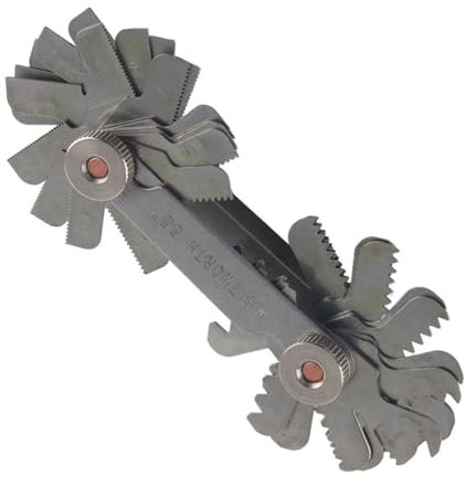 Misuratore di Filettatura in Acciaio Inossidabile 51/52 Pezzi Strumento di Misurazione del Passo della Vite con Magnetico, Facile da Usare per Torni per Metalli (Metrico +