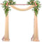 Hochzeit Vorhang Hochzeitsbogen 75x800 cm Champagner Querbehang Freihanddeko mit 22m Satinband für Fotografie Party Hochzeit Torbogen Zeremonie