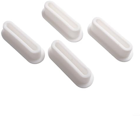 Juego de 4 tapones ovalados para fregadero, cubierta de silicona para lavabo, tapón de desagüe decorativo reutilizable, color blanco