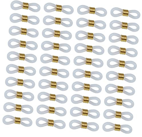 BELLIFFY 100 pièces Anneaux Silicone pour Lunettes Boucles Réglables Antidérapantes Doré pour Chaîne de Lunettes Accessoires DIY pour