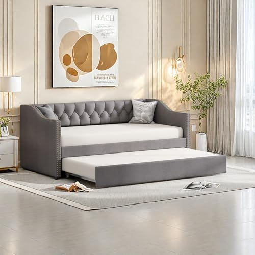 Xnferty Sofá Cama Extensible 90/180 x 200 cm, Cama Diaria con Invitados, Extensible para Cama de Matrimonio, Sofá para Adultos 2 Personas, Cama multifunción, Sin Colchón
