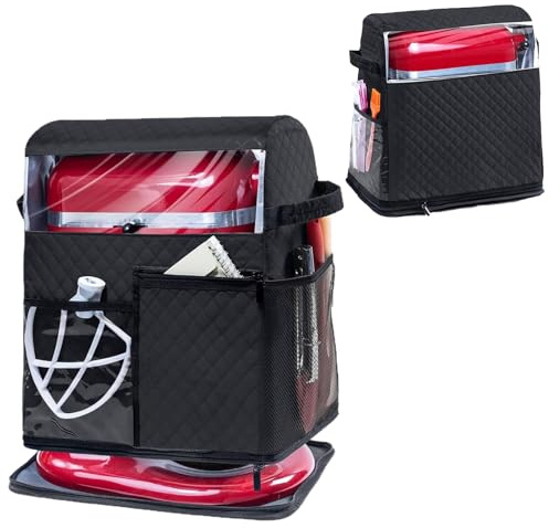 Cubierta para batidora - blanda con bolsillos - Cubierta protectora para batidores con base deslizante extraíble, para utensilios de cocina y accesorios