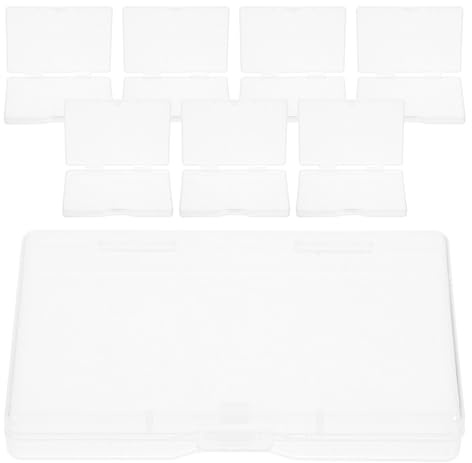 Generico Porta Carte da Visita Trasparente in Plastica Custodia Compatta Porta Carte di Credito Aziendali Scatola Portaoggetti Piatta per Biglietti D’Auguri Set 8 Pezzi Portatile per Uso