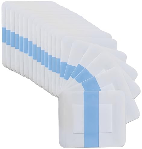 PHYNDR 20 Pezzi Cerotti Impermeabili Post Operatorio Trasparenti 6x7cm Cerotti Medicazione Compresse non Adesive di 4x3cm per Doccia, Nuoto e Protezione Ferite