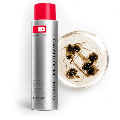 AURUM iD Stain Whitening Mundspülung – Alkoholfreie Aufhellungsspülung mit Wasserstoffperoxid & Ätherischen Ölen, Entfernt Beläge & Erfrischt den Atem, 237ml