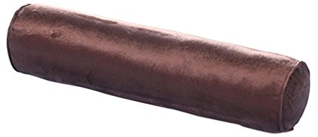Nunubee Cojín cervical suave con funda de terciopelo lavable, cojín lumbar, color café 15 x 40 cm