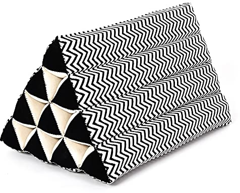 Leewadee Thai Triangle Cushion 50 x 33 x 33 cm - Firm Kapok Back Support for Reading, Bed, Sofa & Floor