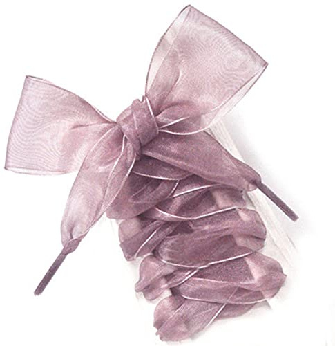 GIVBRO Lacci per scarpe, nastri di raso, chiffon, larghi, piatti, corde in organza, per bambini e adulti, scarpe da ginnastica, rosa scuro, 160 cm
