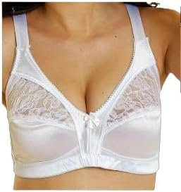 Wireless Bra | Full Coverage Non Wired Bras for Women | Comfort Bra Full Cup Firm Control | Wireless Minimizer Bra Plus Size Non Padded Soft Bra (White, 44E)