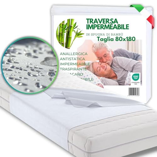 Traversa Impermeabile in Bambù Lavabile - 80 x 180 cm - Traversa Letto Anziani Lavabile