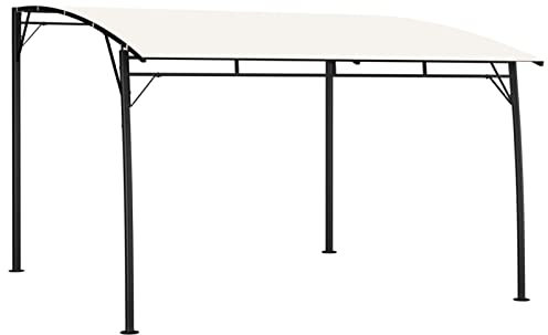 Tidyard Gazebo da Giardino, Pergola, Padiglione, Parasole in Tessuto Crema, Struttura in Acciaio, 3x3x2,55 m