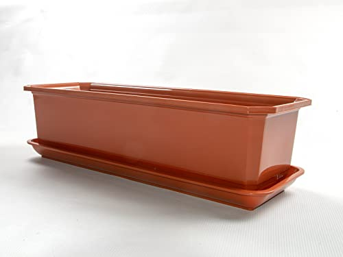 TOP TOOLS 30 cm Blumenkasten Balkonkasten Pflanzkasten. (Terrakota)