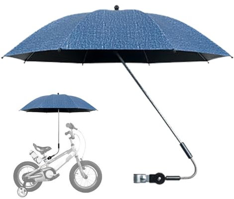 Gupcaqosjw Stroller Umbrella | Stroller Sun Shade with Clamp | Stroller Sun Shade Umbrella | Baby Stroller Umbrella 360 Uv Protection Pram Parasol, Umbrella Open Diameter is 82cm(Dark Blue)