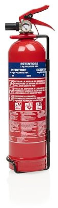 Estintore a polvere Smartwares - 1 kg - per incendi ABC - Adatto per veicoli e abitazioni - Con staffa di montaggio - FEX-18117