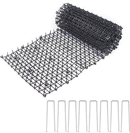 HEEPDD Cat Proof Fencing, Strong Garden Barrier with Reinforced Spikes, Anti Digging Plant Protection Net for Gardens and Yards, 92x61cm