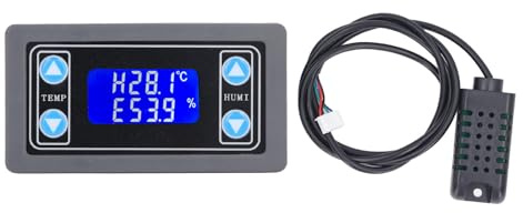 Temperature Humidity Controller Dual Relay Output High Accuracy Digital Thermostat Humidistat Control Module for Greenhouse Reptile Terrarium Home Use ABS Material