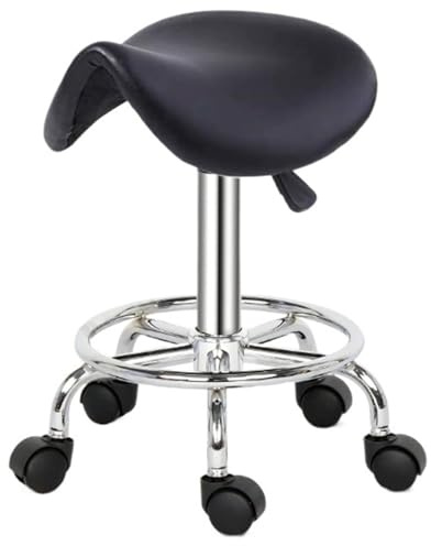 JCXIOC Tabouret Roulant Tabouret Roulant hydraulique for Salon de Massage, Tatouage, Visage, Spa, Bureau, barbier(Black)