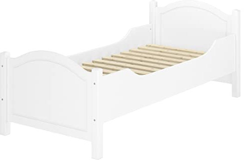 Erst-Holz®Massivholzbett extra hoch Rollrost 90x200 Senioren-Holzbett Einzelbett Gästebett 60.40-09 W
