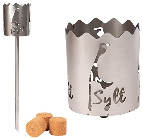 Novaliv – Antorcha de jardín de metal con mango de combustible, LED, etanol, Antorcha + 3 BE.