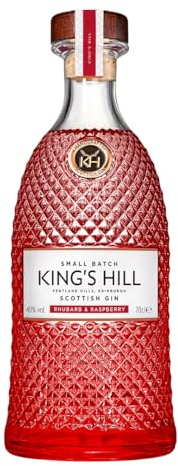 King's Hill Rhubarb & Raspberry Gin | Small Batch Scottish Gin, 70 cl (40% ABV) | Award-Winning Premium Flavoured Craft Gin | Hand Crafted in the Pentland Hills, Edinburgh | Ideal Alcohol Gift