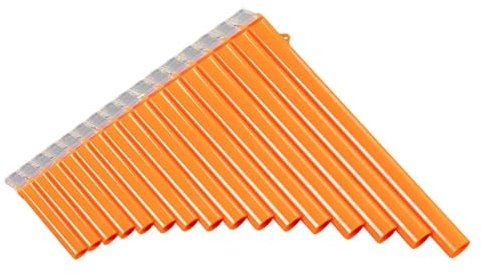 Professionelle Panflöte 16-Rohr-Panflöte Panflöte Chinesisches Traditionelles Holzblasinstrument Mit Tragetasche Für Anfänger (Color : Orange)