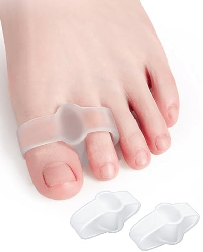 PGRODE 10 Pack Bunion Toe Corrector, Gel Toe Separators Big Toe Spacers with 2 Loops for Women Big Toe, Bunion Pain Relief, Overlapping Toe, Hammer Toe (Clear)