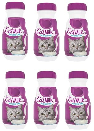 Cat Milk Treat 200ml Pack of 6 Kitten Pet Food Age 6weeks+ Calcium for Strong Bones Teeth Care Vitamins Minerals with Welari Thank You Card | (6pack) (1200ml)