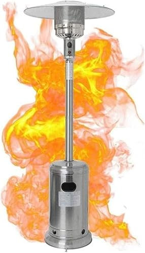 Radiateurs De Terrasse Chauffage Au Gaz for Terrasse Extérieure, Chauffage De Terrasse sur Pied avec Roues for Usage Commercial Et Résidentiel, Système De Triple Protection, Chauffage Rapide(Silver)