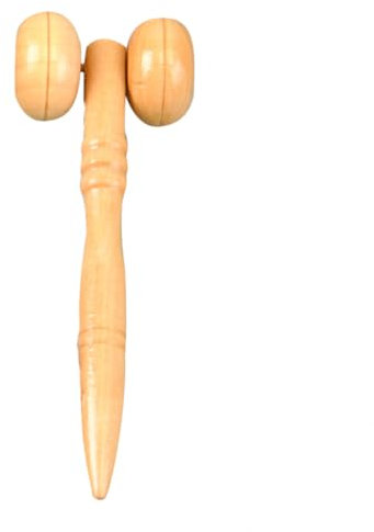 Wooden Face Roller Manual Rolling Facial Beauty Assistant Natural Wooden Material, Portable Massage Roller Skin Care Tool
