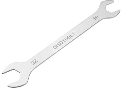 sourcing map Thin Open End Wrench 19mm x 22mm Metric Sandblasting Plated 3cr13 Stainless Steel, Double Ended Slim Spanner for Household Maintenance and General Repairs