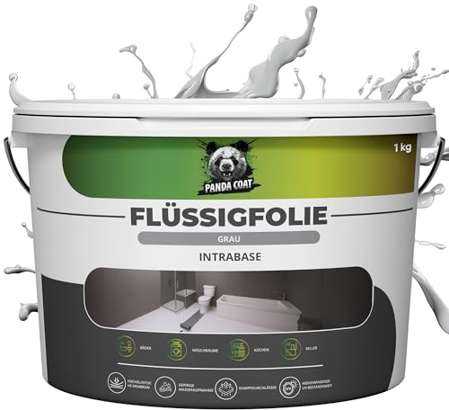 Pandacoat Flüssigfolie - Flüssigkunststoff für Nassbereiche im Innenraum und unter Fliesen - Dichtmasse Wasserdicht & Lösungsmittelfrei - Abdichtung für Wände und Böden (1 kg)
